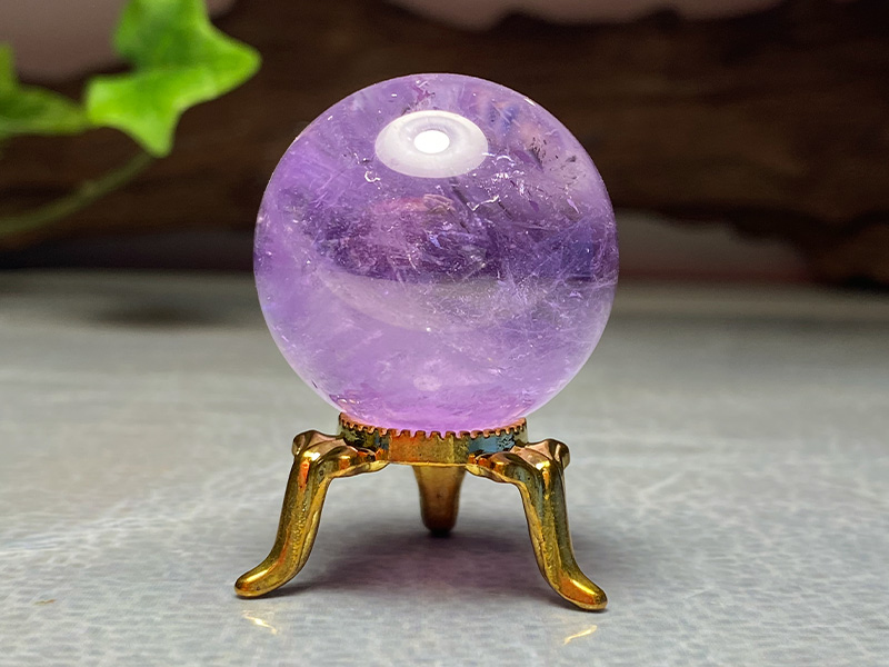 ✳️極上‼️✨美発色紫スフィアとキラキラレインボー✨アメジスト 丸玉 