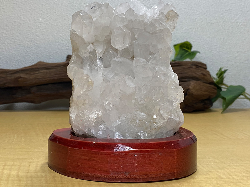 水晶原石(大、茶色)13.78kg   台付きインテリア小物