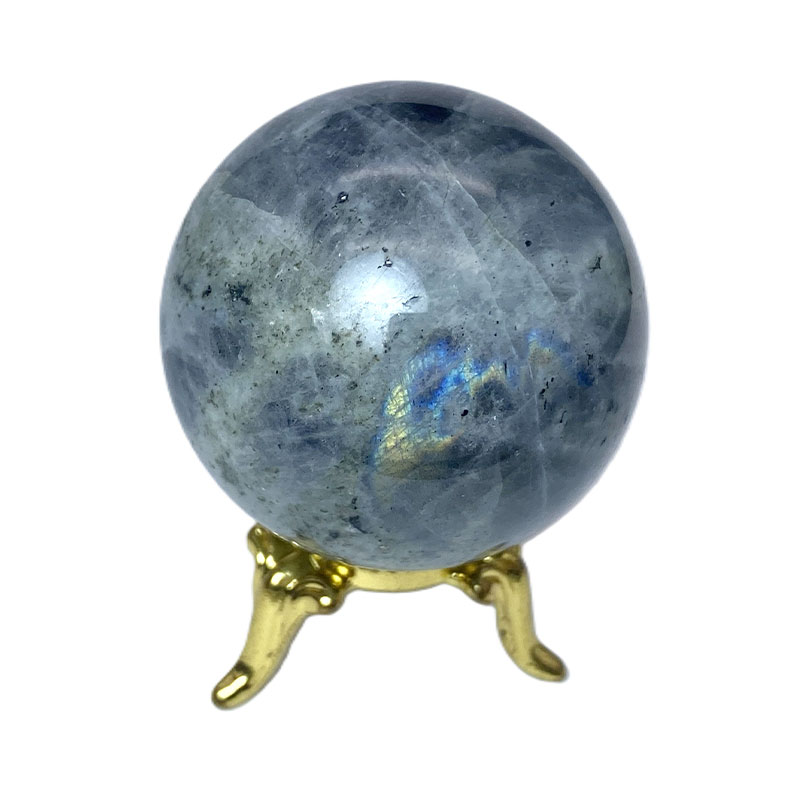 【置物/彫り物】ラブラド丸玉 グレー No,3836