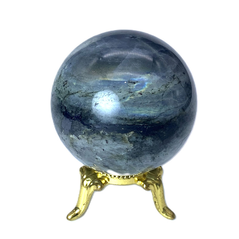 【置物/彫り物】ラブラド丸玉 グレー No,3840