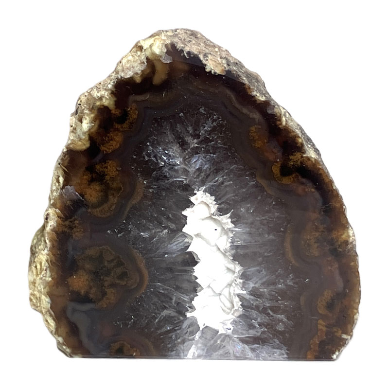 メノウ原石水晶付き（ナチュラル）約200g　No,3630