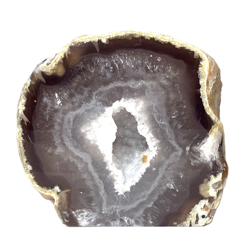 メノウ原石水晶付き（ナチュラル）約200g　No,3631