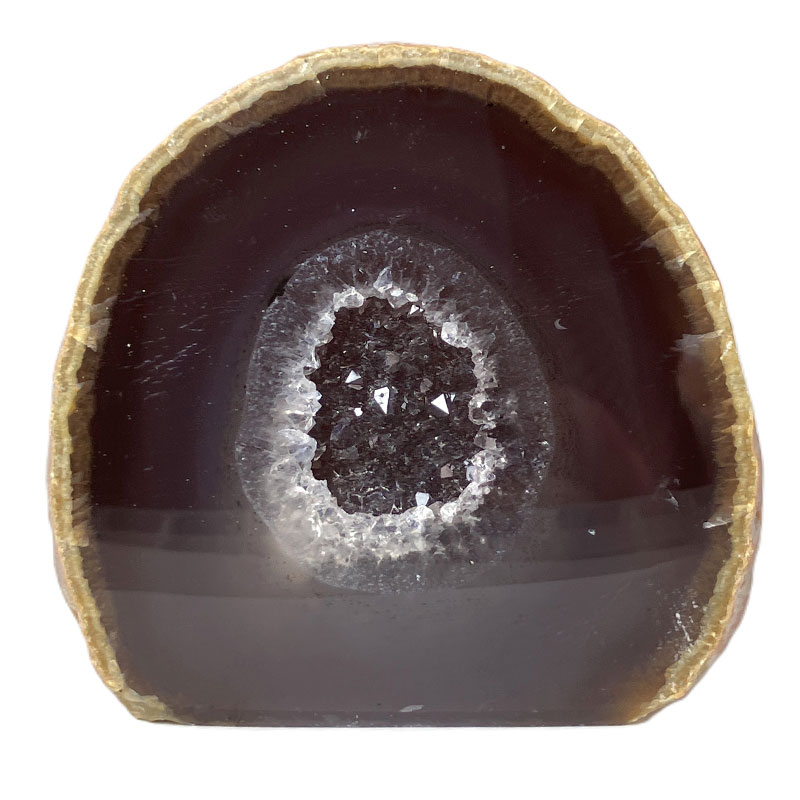 メノウ原石水晶付き（ナチュラル）約200g　No,3632