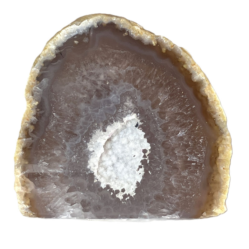 メノウ原石水晶付き（ナチュラル）約200g　No,3633