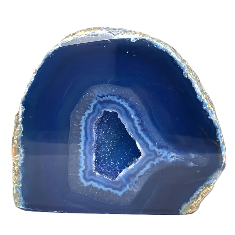 メノウ原石水晶付き（ブルー）約300g　No,3638