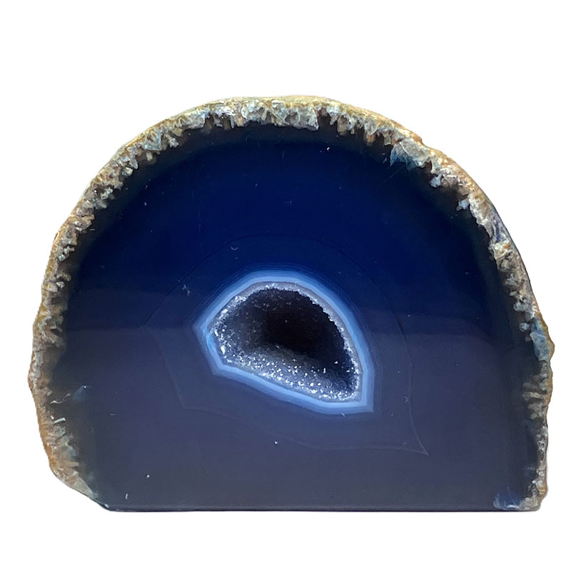 メノウ原石水晶付き（ブルー）約300g　No,3640