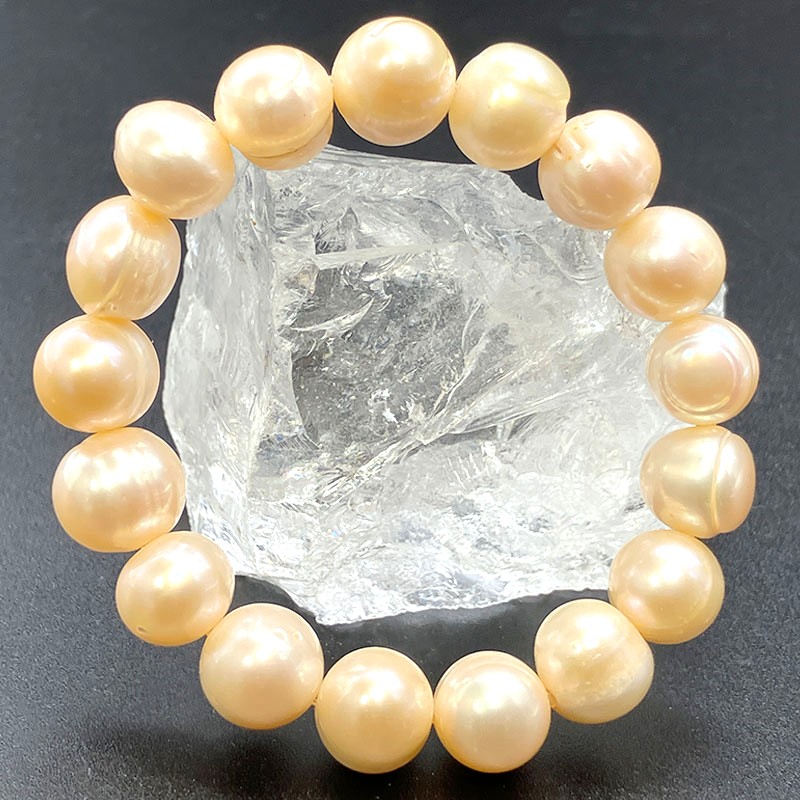 ♦淡水パールブレス オレンジ  12mm No,3379