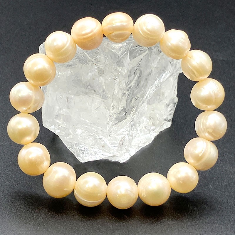 ♦淡水パールブレス オレンジ  12mm No,3380