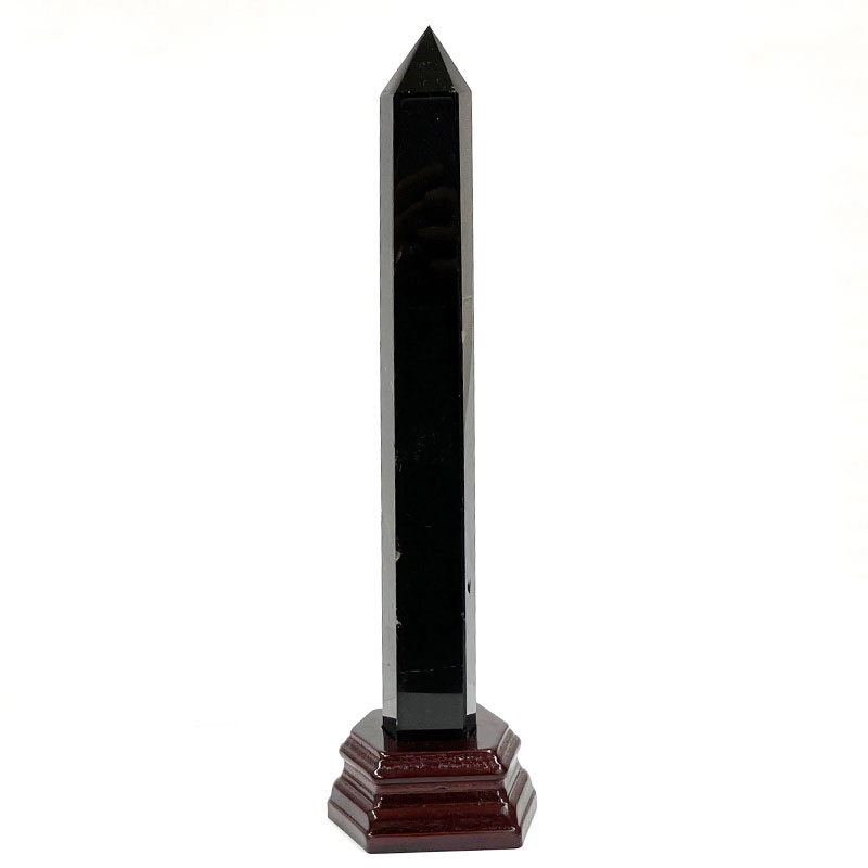 黒水晶ポイント台付　約700g　No,3918