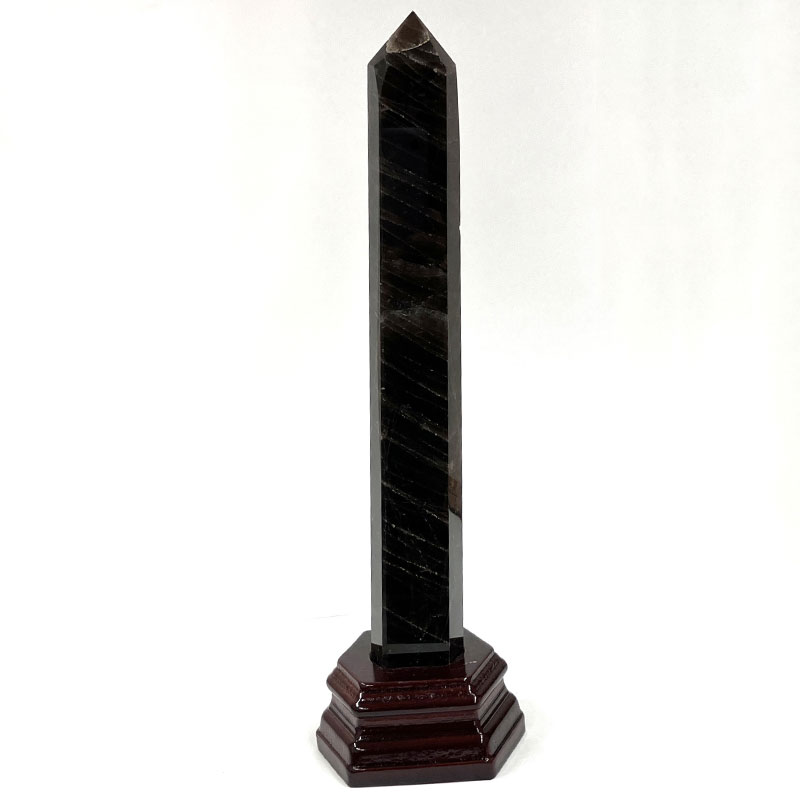 黒水晶ポイント台付　約550g　No,3920