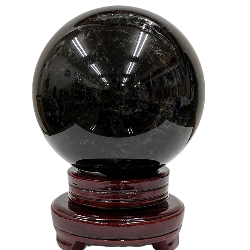 黒水晶丸玉　No,3923