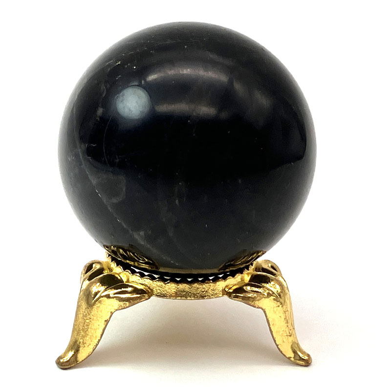 黒水晶丸玉　No,3944