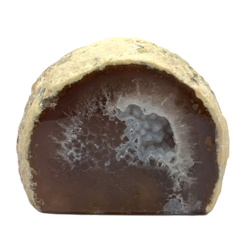 メノウ原石水晶付き（ナチュラル）約200g　No,4097