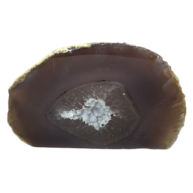 メノウ原石水晶付き（ナチュラル）約200g　No,4098