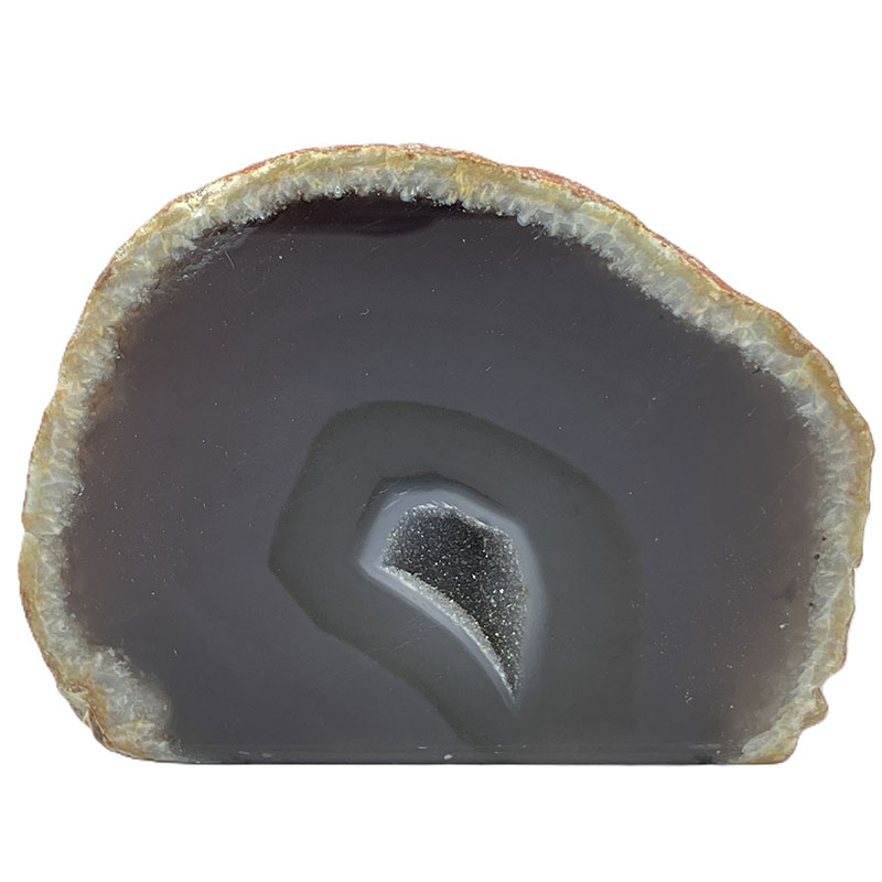 メノウ原石水晶付き（ナチュラル）約200g　No,4099