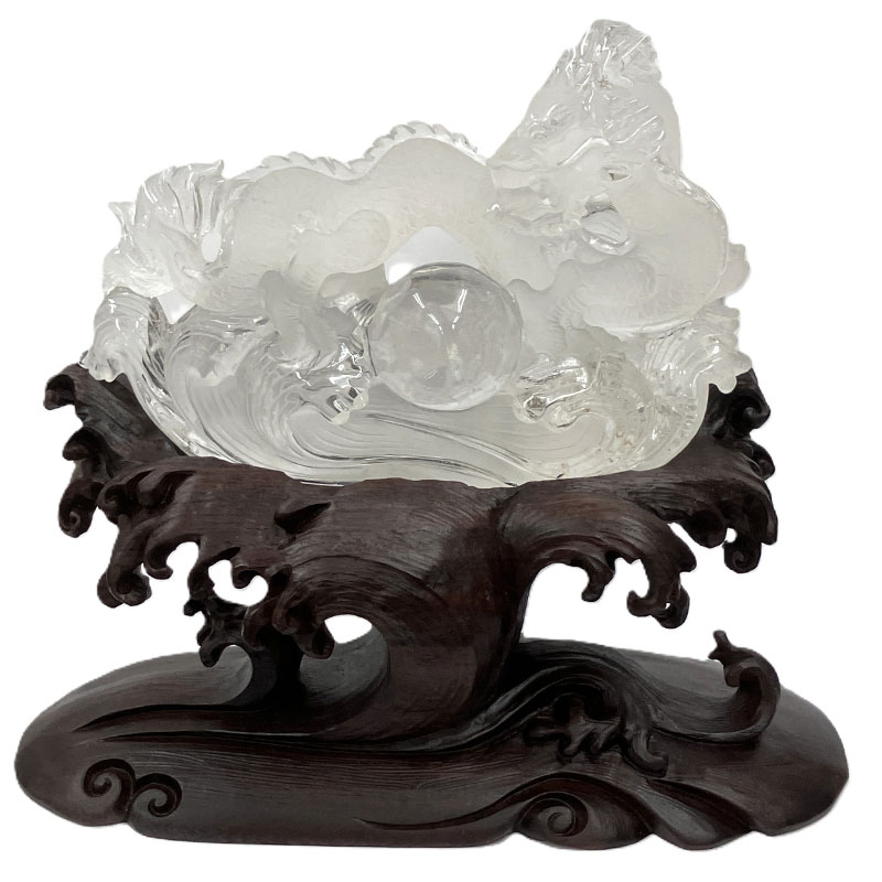 水晶 龍置物　No,4110