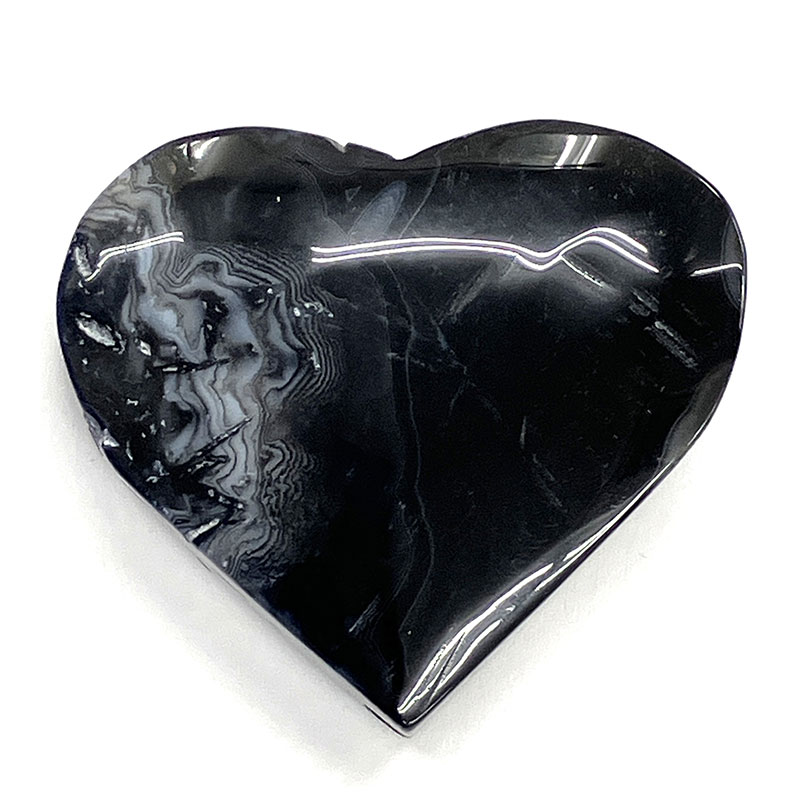 ブラックメノウ ハート (M)　No,4228