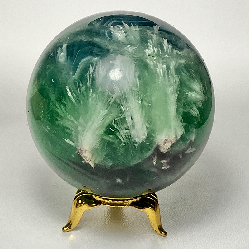 フローライト (エンジェルフェザー) 丸玉 約450ｇ No,2433