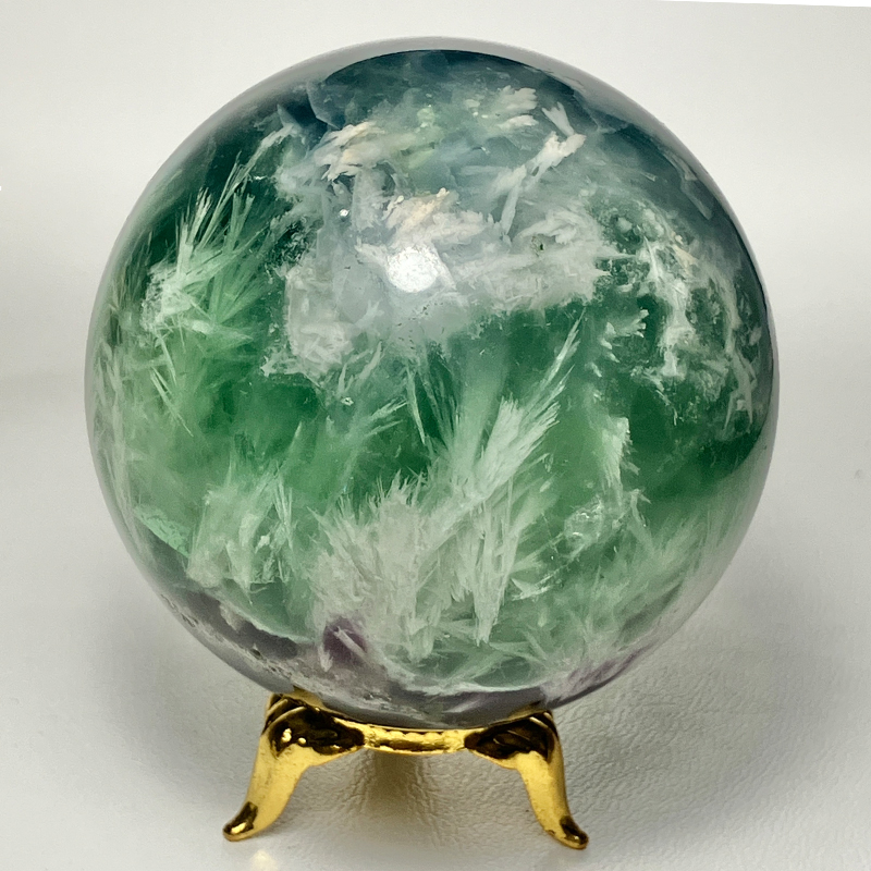 フローライト (エンジェルフェザー) 丸玉 約500ｇ No,2434
