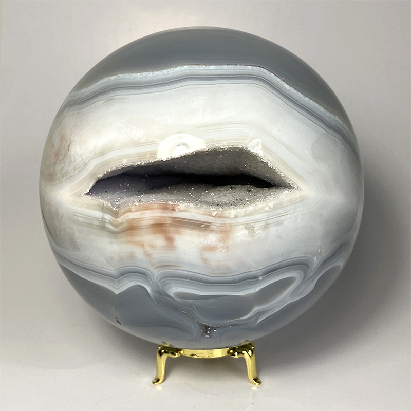 ジオードメノウ丸玉 約2.13kg No,2874