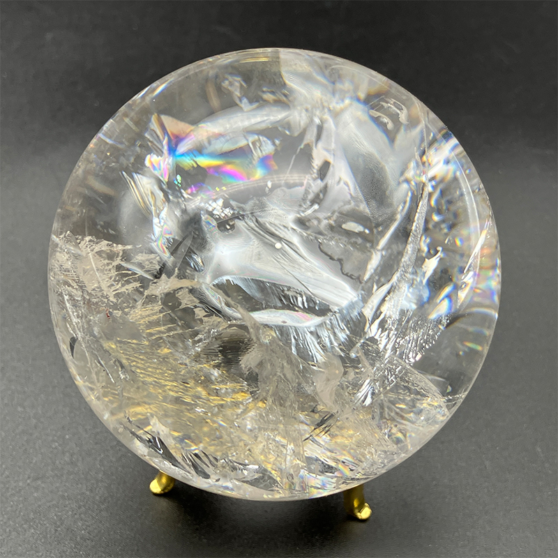 45周年特価★ナチュラルレインボー水晶丸玉 約510g No,3079