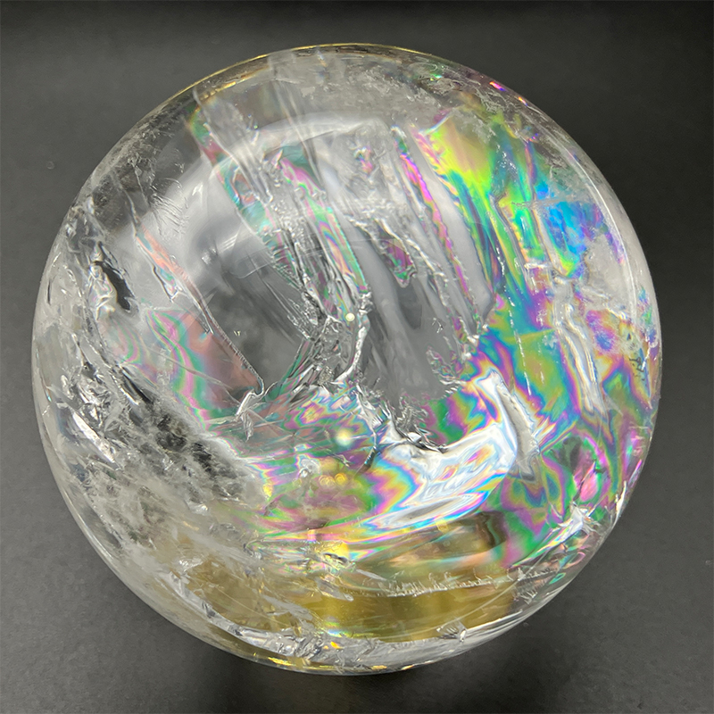 45周年特価★ナチュラルレインボー水晶丸玉 約600g No,3082