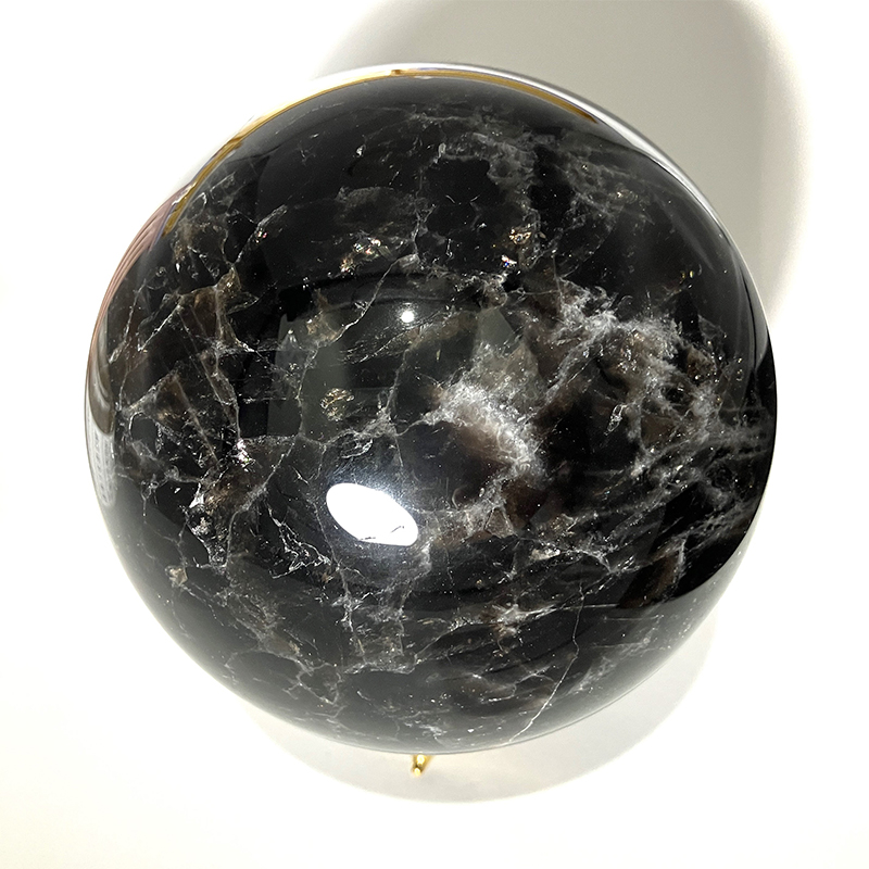 黒水晶丸玉　約1900g　No,3169