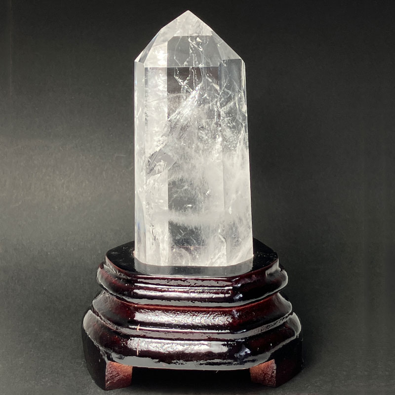 水晶ポイント台付 A　約340ｇ　No,3459