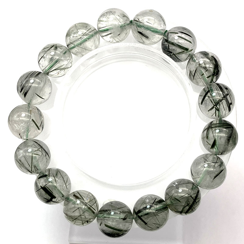 グリーントルマリン インクォーツ　ブレス　12mm　No,4271