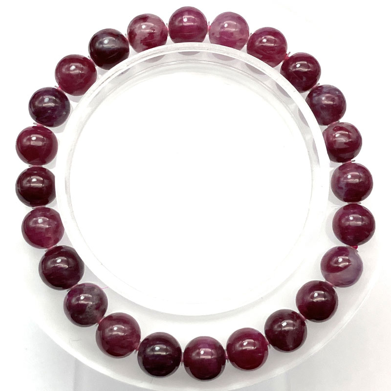 ルビーインクォーツブレス 21.5g/8mm No,4283