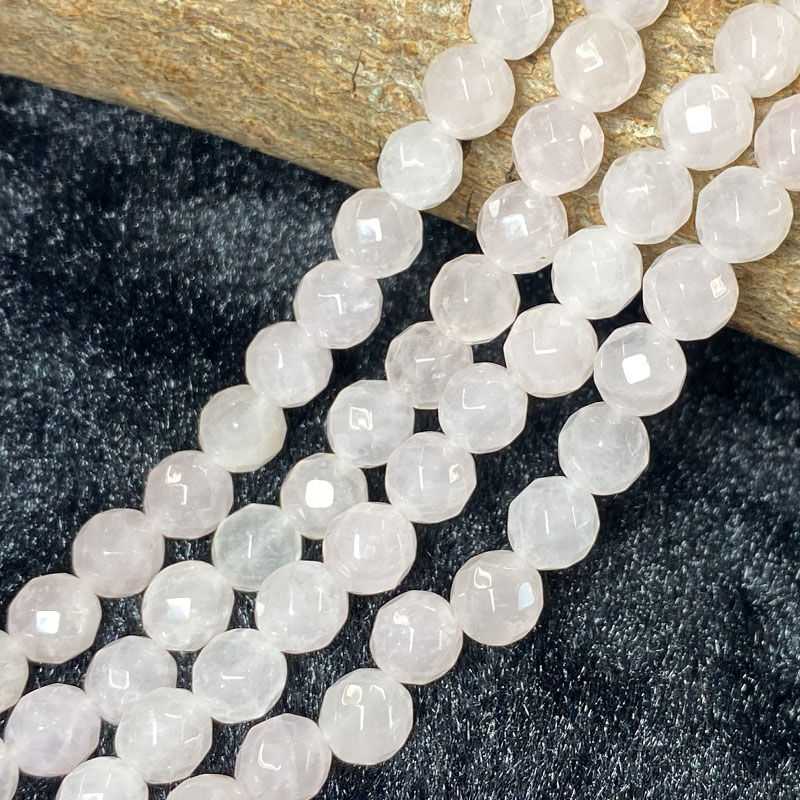 連ビーズ ローズクォーツ64面カット