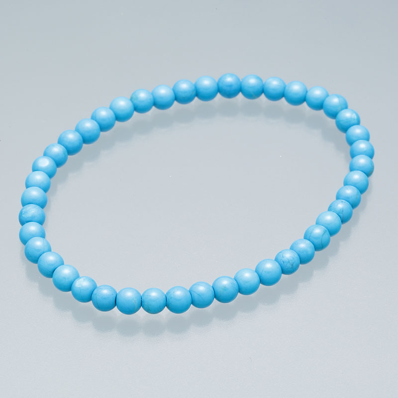 4mmブレスレット　ハウライトトルコ