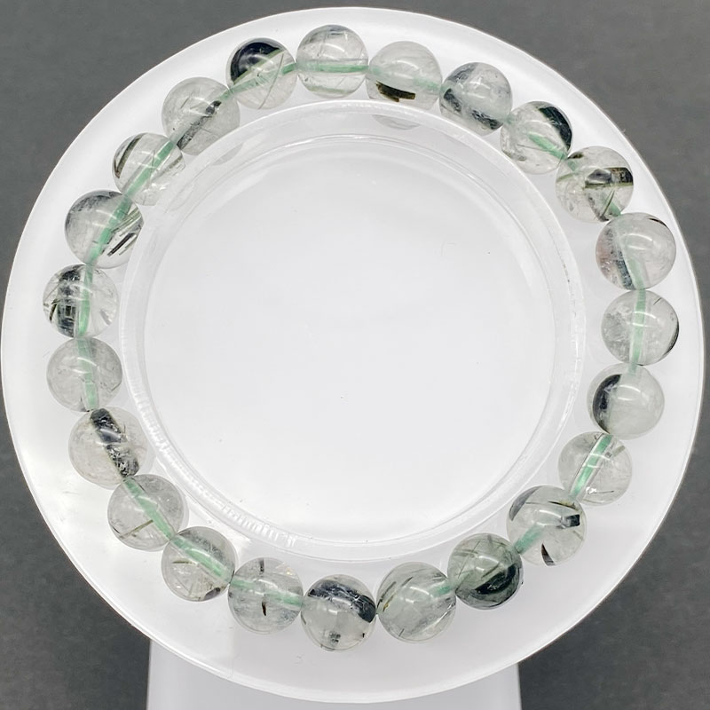 グリーントルマリン インクォーツ　ブレス　8mm　No,4362