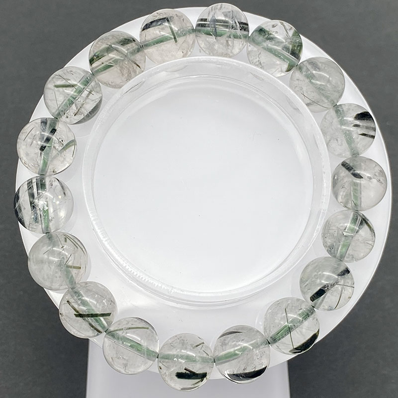 グリーントルマリン インクォーツ　ブレス　11mm　No,4365