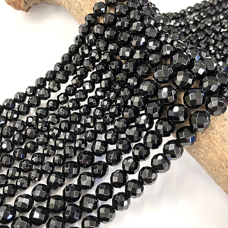 連ビーズ オニキス64面カット