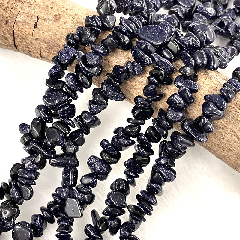 プチビーズ ブルーゴールドストーン 75～80cm