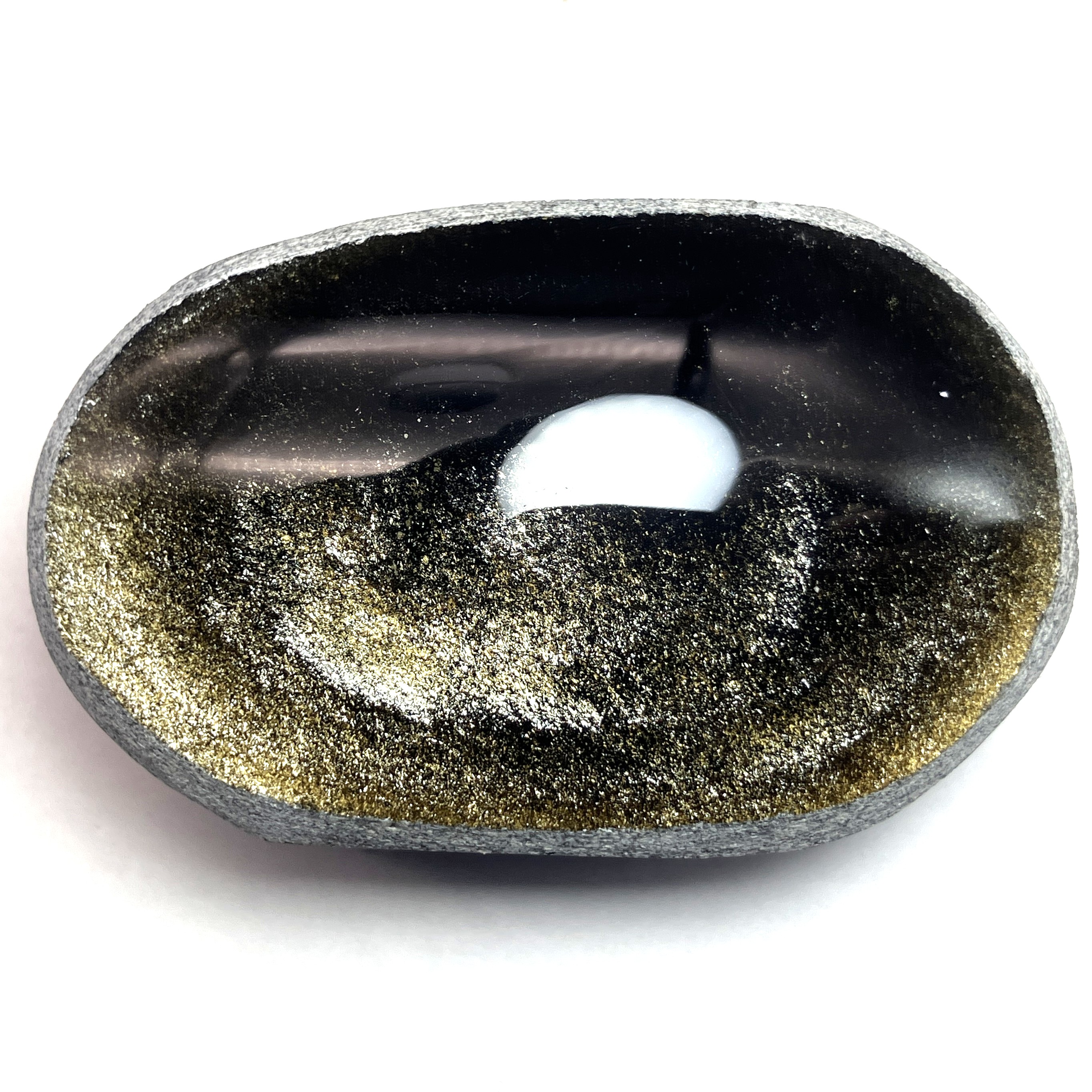 ゴールデンオブシディアン 約150g　（一面磨き） No,4554