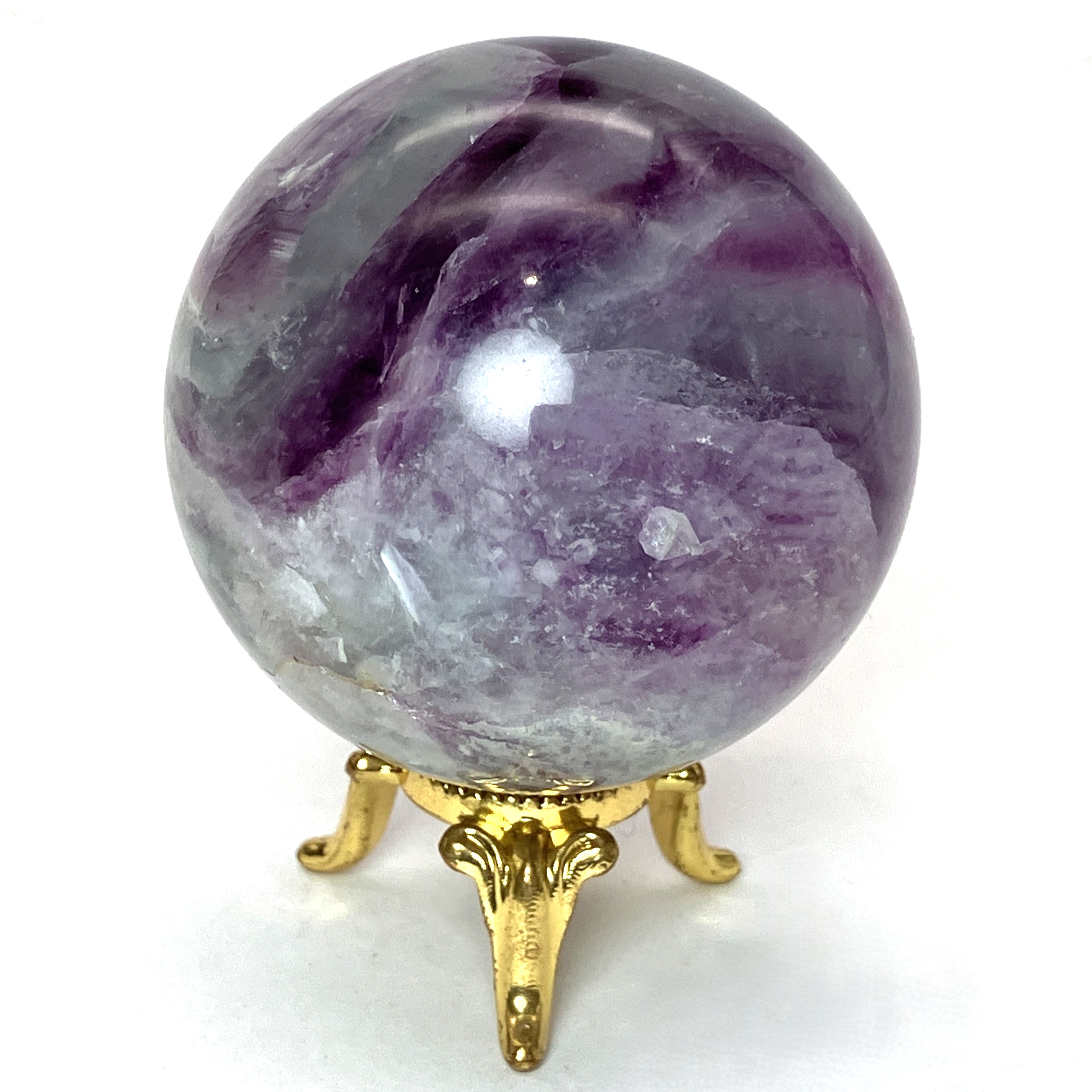 フローライト丸玉　 約170g（内モンゴル）　No,4670