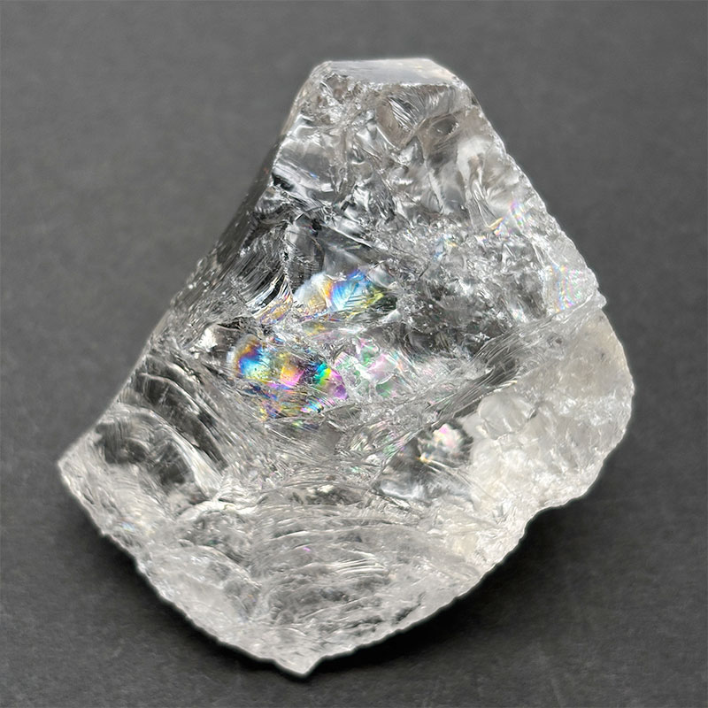 ラフストーン 水晶 A（レインボー入り）2個セット　No,4460