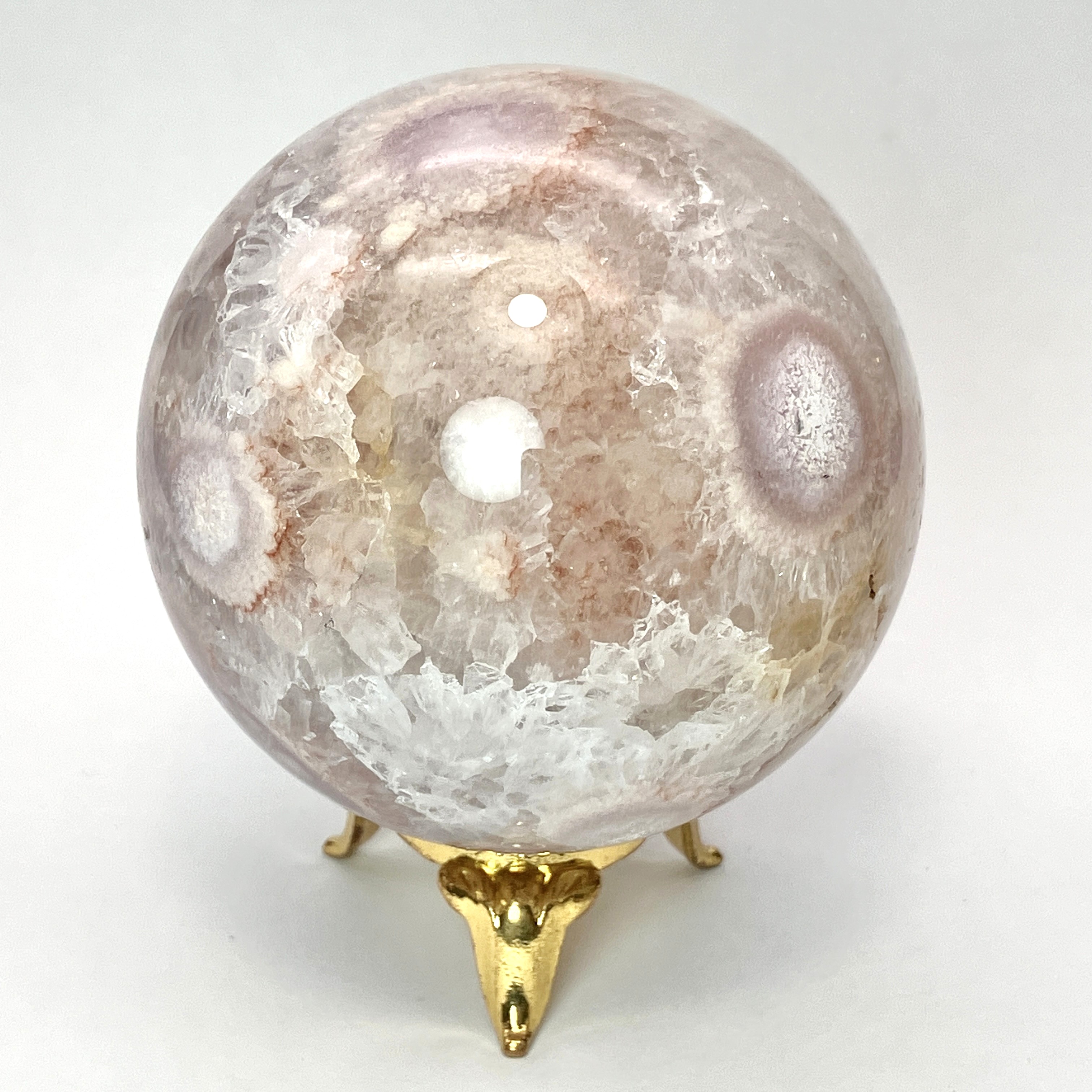 桜メノウ丸玉　約350g　No,5062