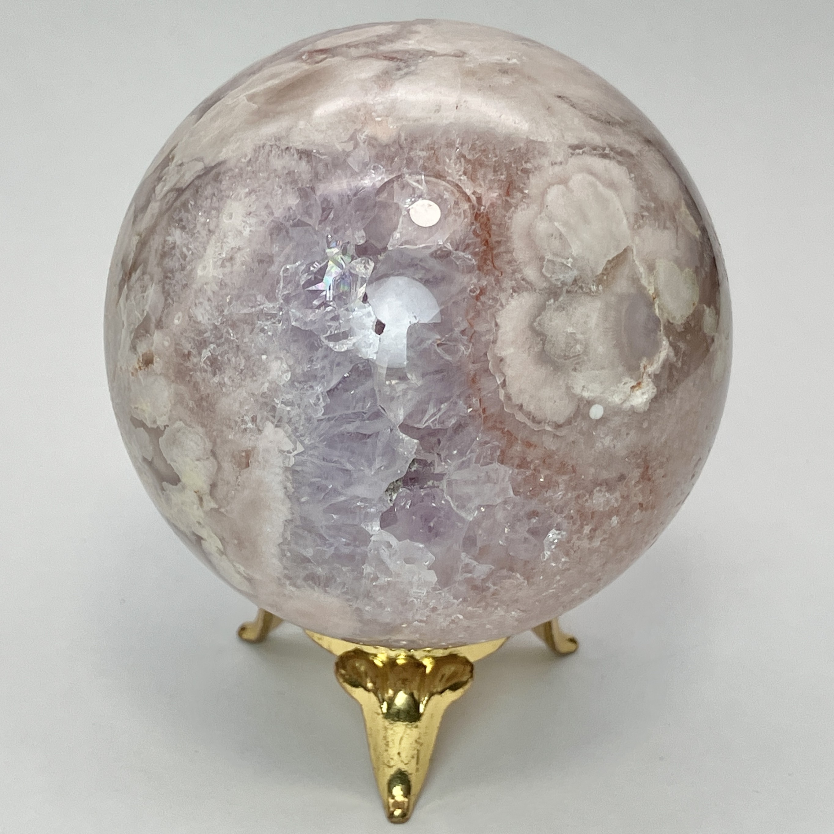 桜メノウ丸玉　約300g　No,5064