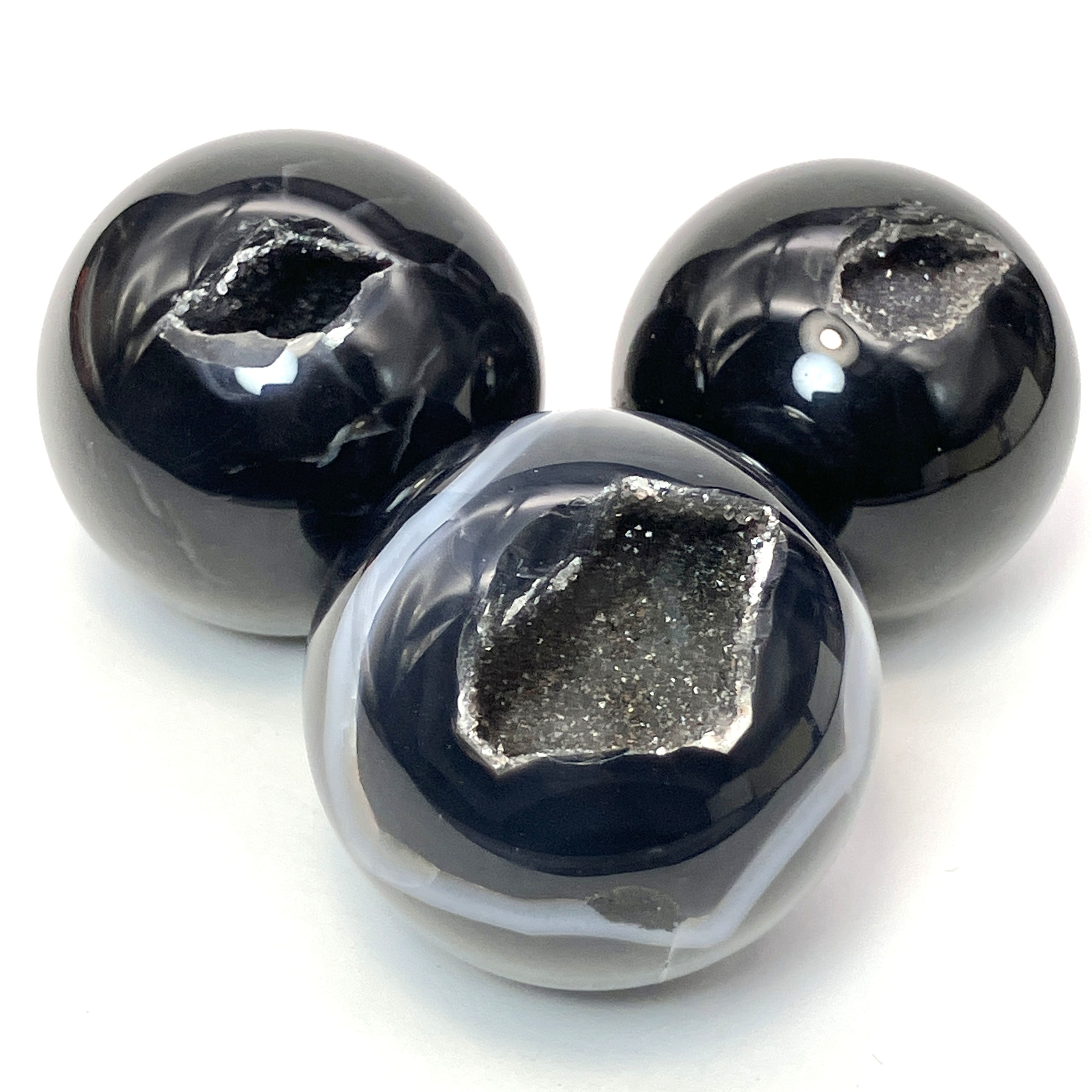 ブラックメノウ丸玉　約50g　No,5065