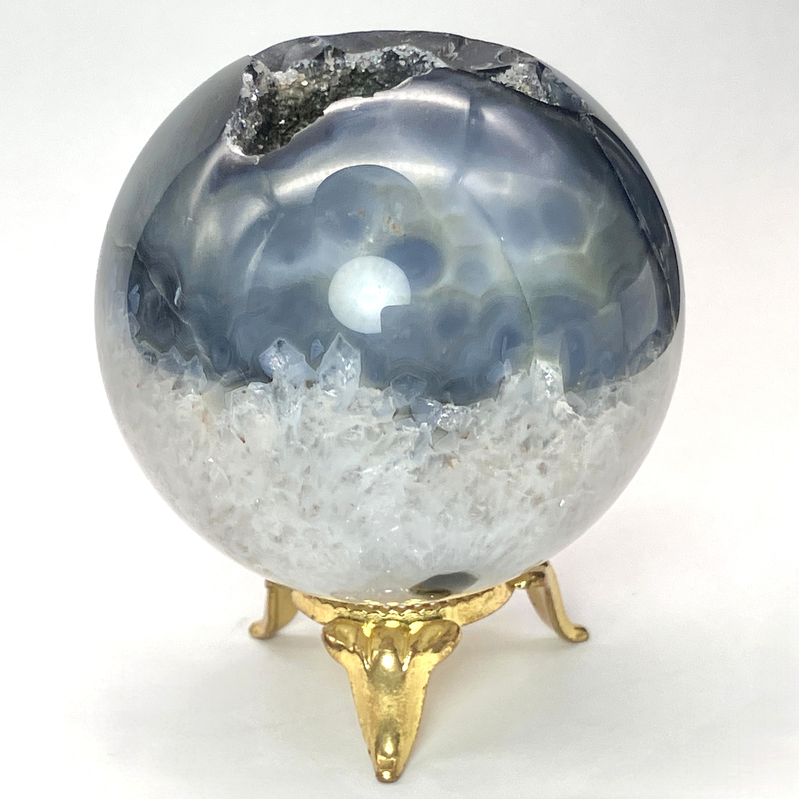 ブラックメノウ丸玉　約200g　No,5068