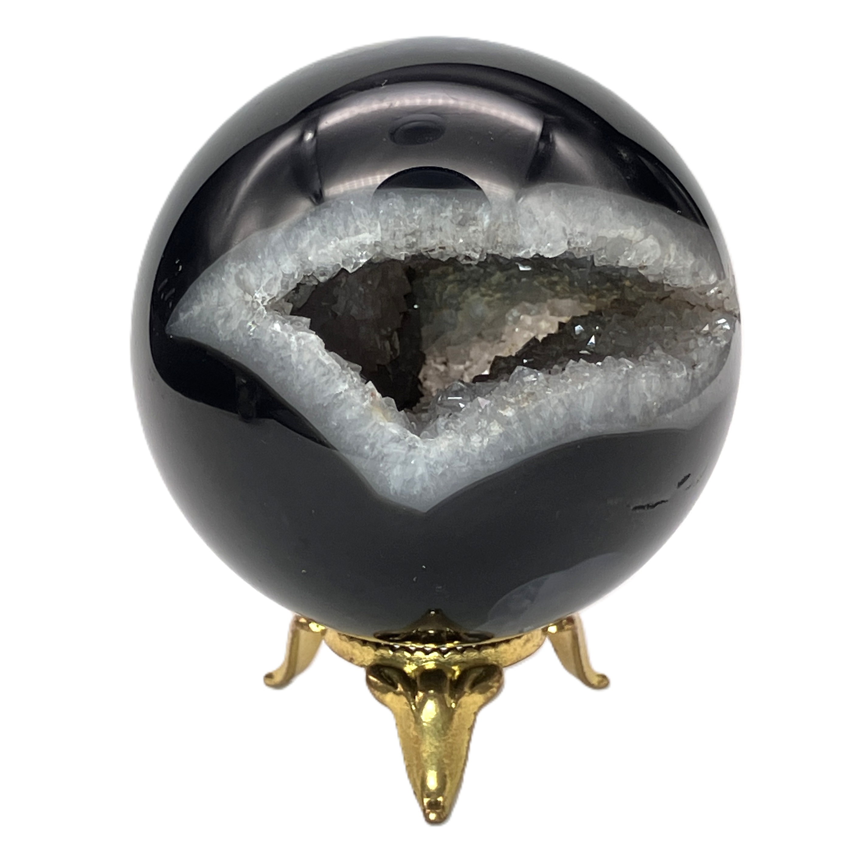 ブラックメノウ丸玉　約250g　No,5069