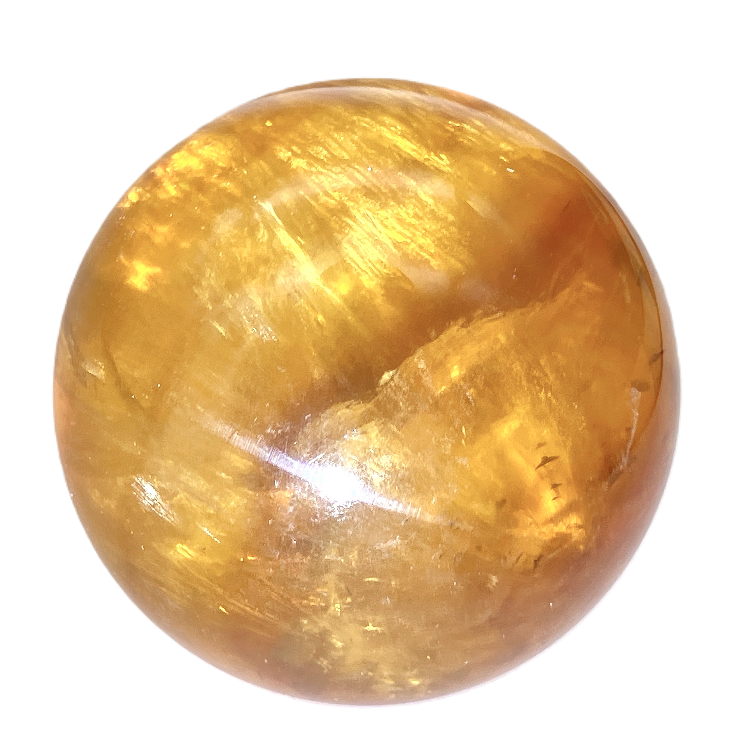 イエローフローライト丸玉　約190g　No,5075