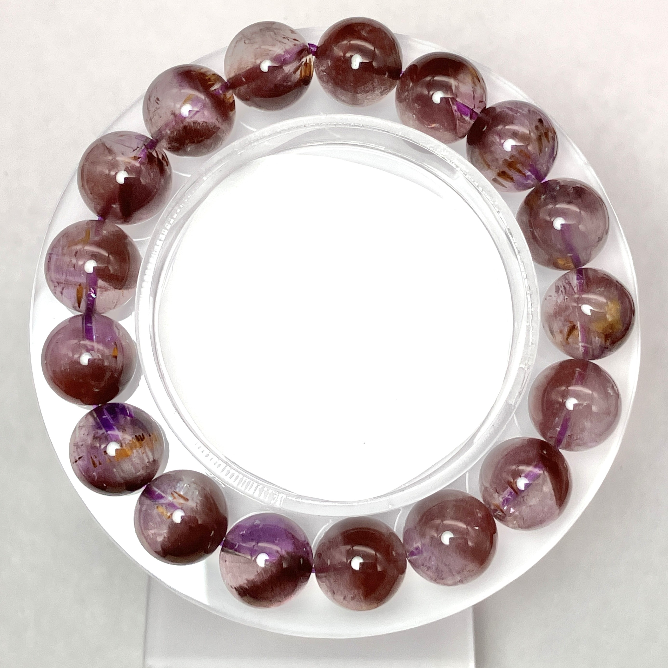 カコクセナイトイン アメジスト ブレス　37.5g/11mm　No,5167