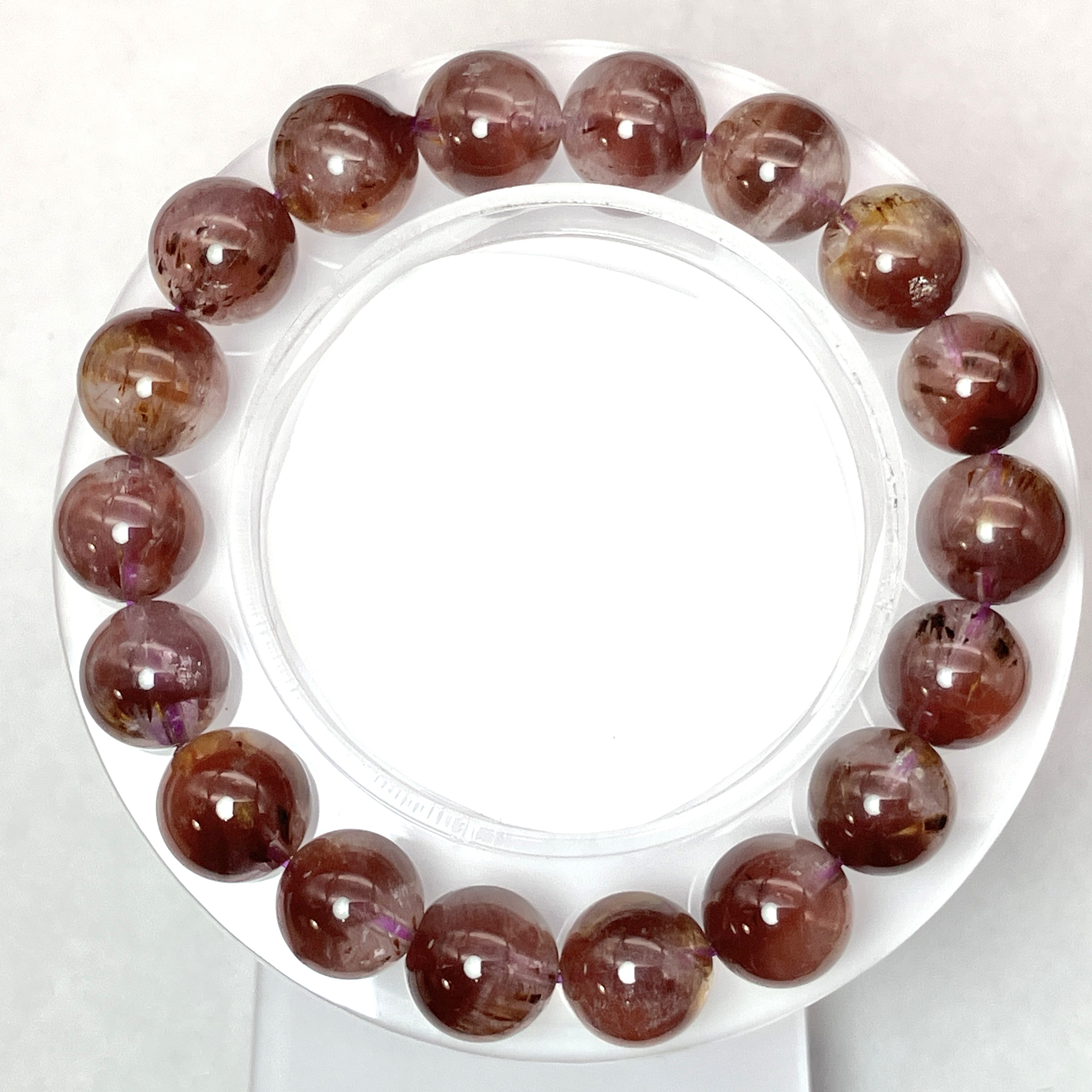 カコクセナイトイン アメジスト ブレス　35.0g/11mm　No,5170