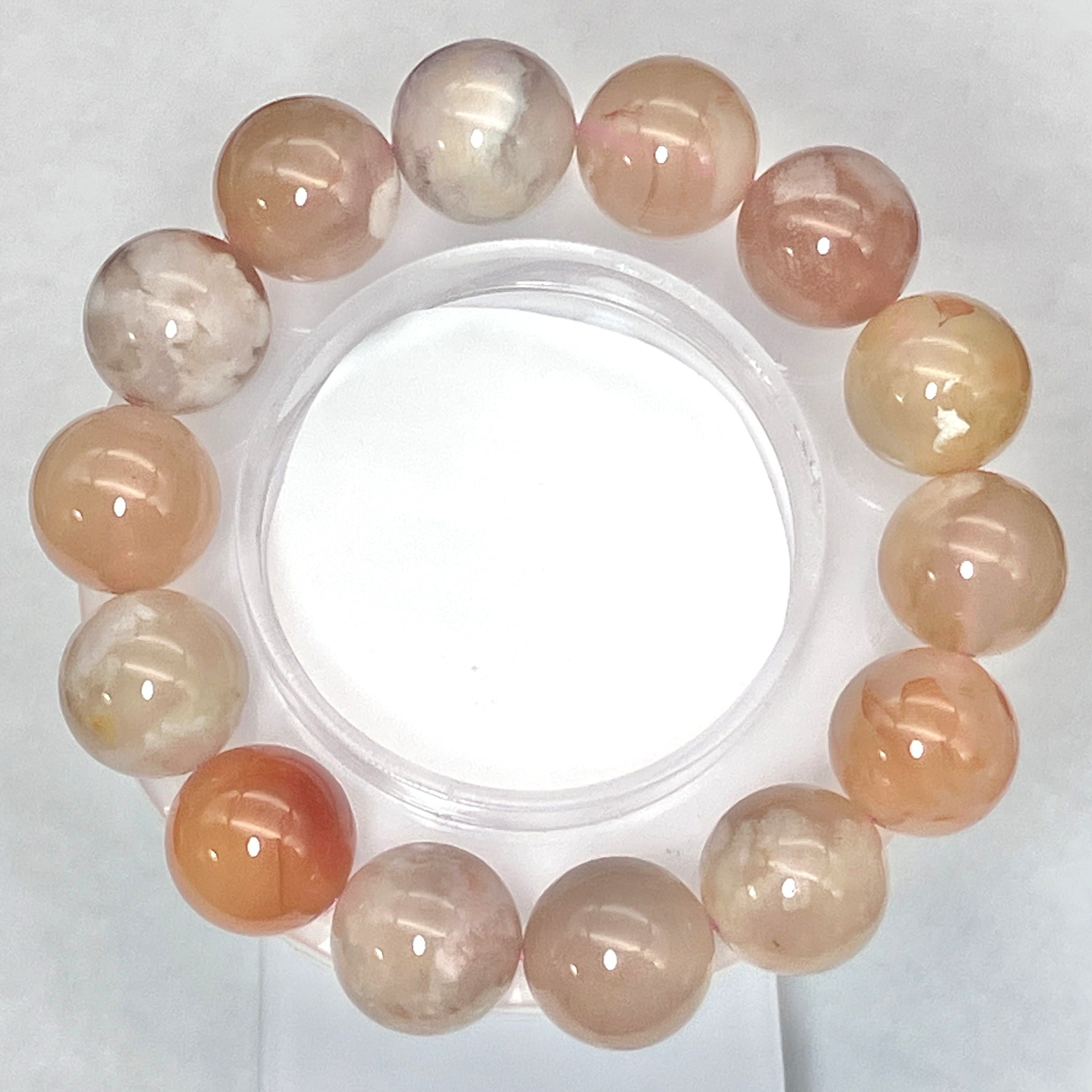 桜メノウブレス 16mm　No,5215