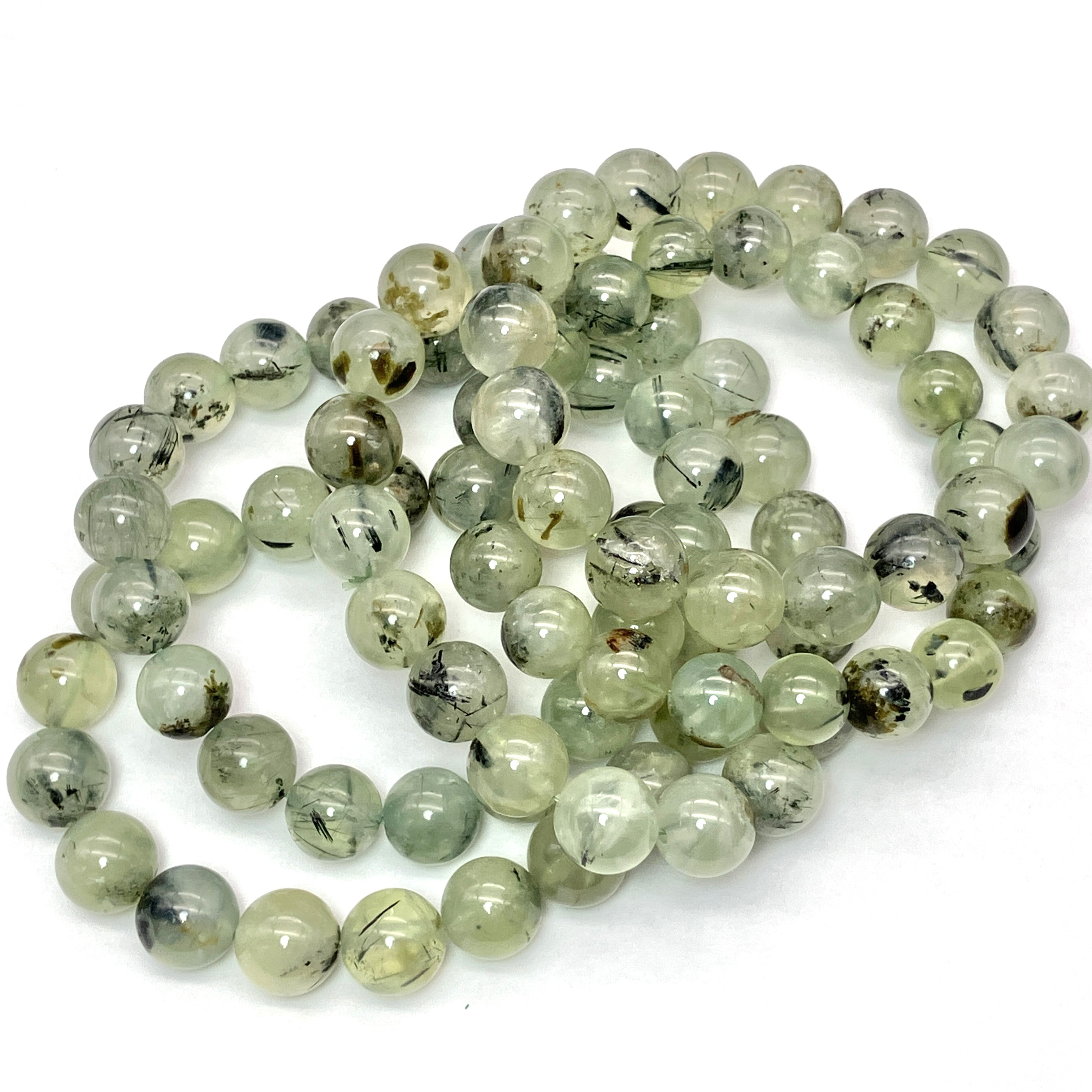 【高品質】プレナイト　ブレスレット　１０㎜　透明　美品 プレナイトブレス 10～11mm No,5246｜アクセサリー | 天然石