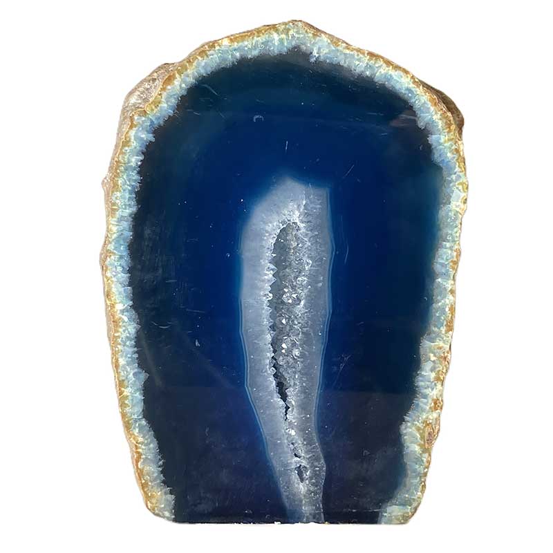 メノウ原石水晶付き（ブルー）約300g　No,5651